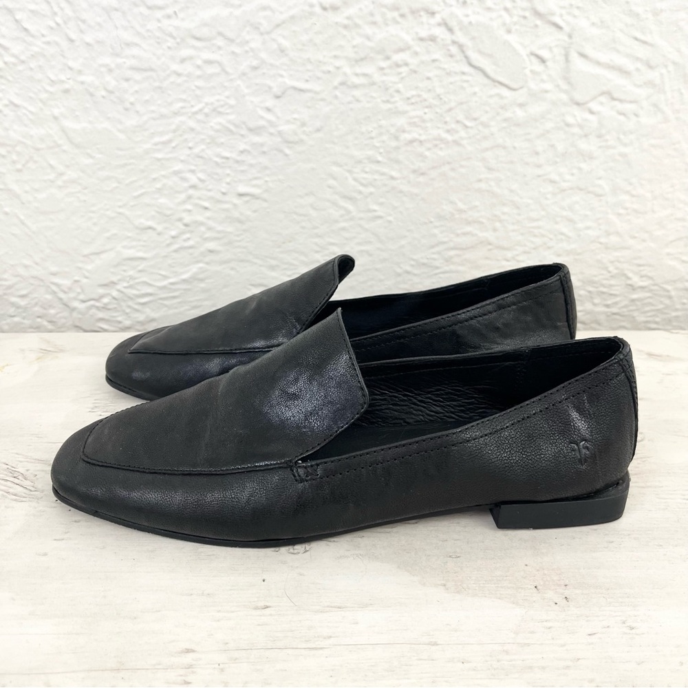 Frye Black Leather Loafers Shoes Claire Venetian 10 Preppy Academia